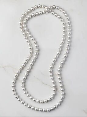 Plunder Clara Wren Matte Silver Bead Necklace